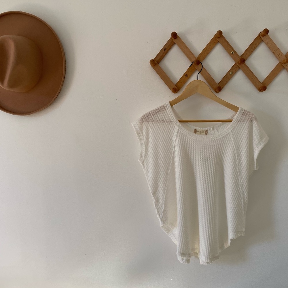 Altar’d State White Waffle textured shirt